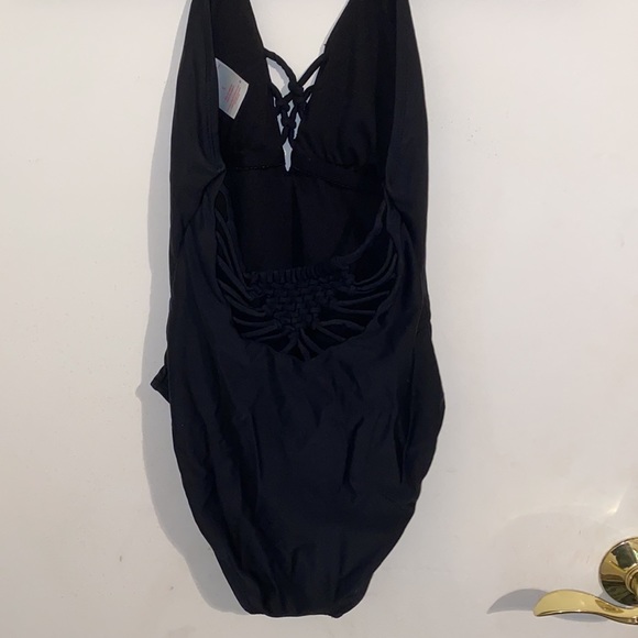Xhilaration crochet inset black one piece SZ S - Picture 2 of 5